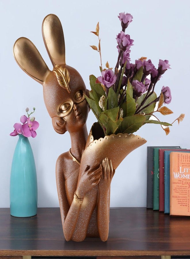 ZART Decorative Flower Vases for Living Room, Bedroom, Kitchen, Dining Room, Office, Home Decor 14 Inch Mix (Brown, MEDIEM) - Image 1